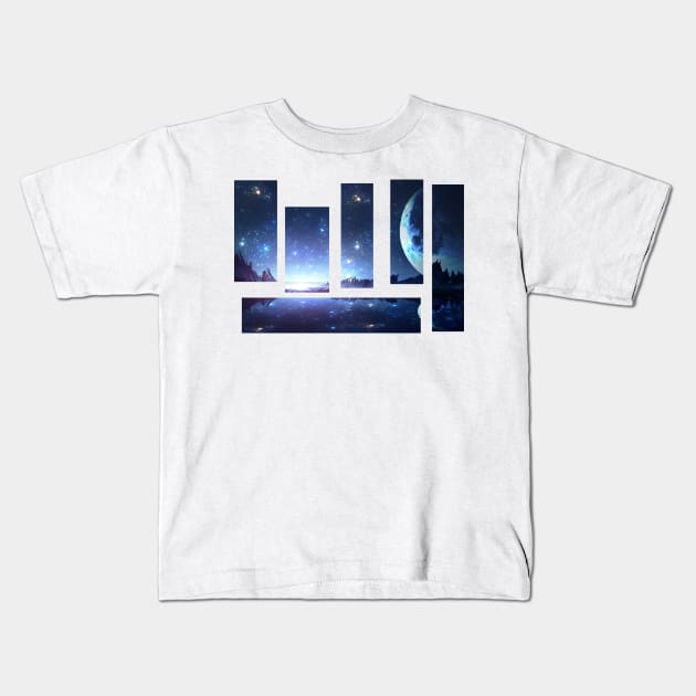 Night Sky Kids T-Shirt by Jensemannen